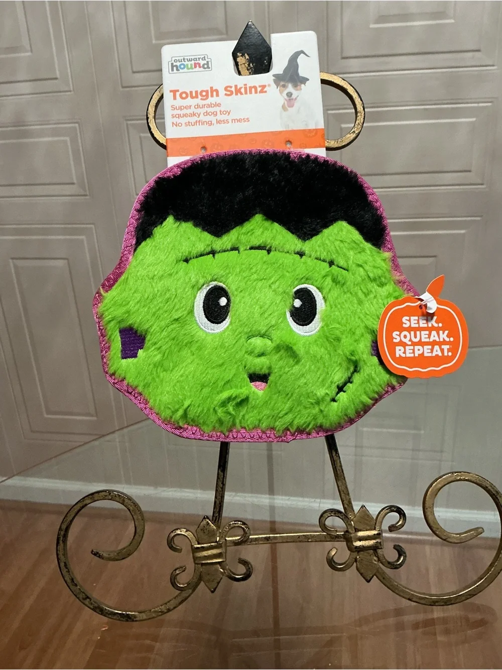Outward Tough Halloween Skinz Durable Squeaky Dog Toy , Multicolor  7.5”